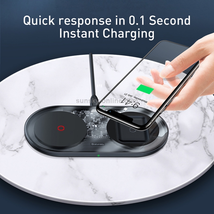 Baseus TZWXJK-B01 Simple 2 in 1 24W Turbo Edition Qi Standard Wireless Charger with 12V Charger, EU Plug Baseus TZWXJK-B01 Simple 2 in 1 24W Turbo Edition Qi Standard Wireless Charger with 12V Charger, EU Plug