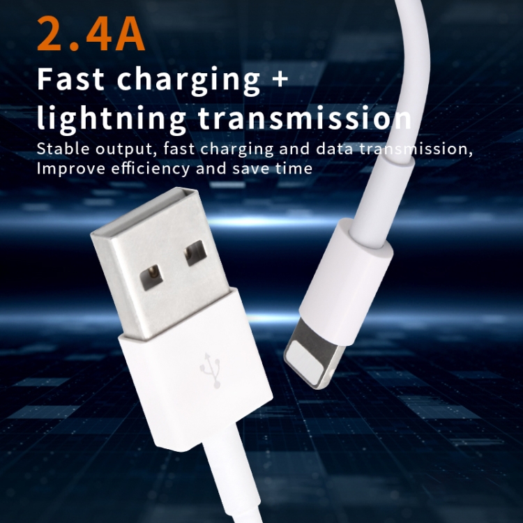 IVON CA19 2.4A USB to 8 Pin Fast Charge Data Cable for iPhone, iPad, Length: 1m IVON CA19 2.4A USB to 8 Pin Fast Charge Data Cable for iPhone, iPad, Length: 1m