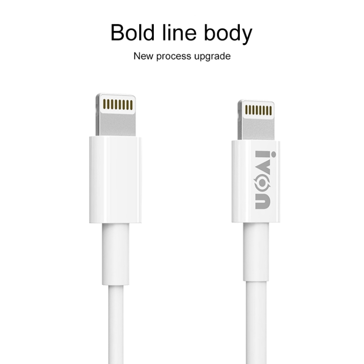 IVON CA70 8 Pin Fast Charging Data Cable, Length: 1m (White) IVON CA70 8 Pin Fast Charging Data Cable, Length: 1m (White)