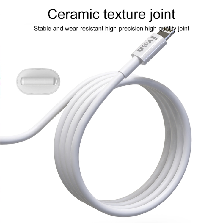 IVON CA70 8 Pin Fast Charging Data Cable, Length: 1m (White) IVON CA70 8 Pin Fast Charging Data Cable, Length: 1m (White)