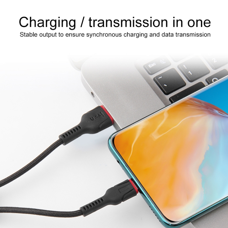 IVON CA81 8 Pin Fast Charging Data Cable, Length: 33cm (Black) IVON CA81 8 Pin Fast Charging Data Cable, Length: 33cm (Black)