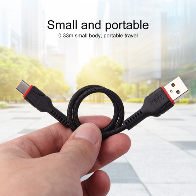 IVON CA81 8 Pin Fast Charging Data Cable, Length: 33cm (Black) IVON CA81 8 Pin Fast Charging Data Cable, Length: 33cm (Black)