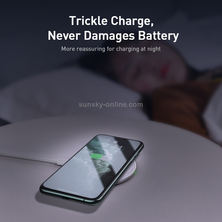 Baseus WXJK-B02 Simple 15W USB-C / Type-C Updated Edition Qi Standard Wireless Charger(White)