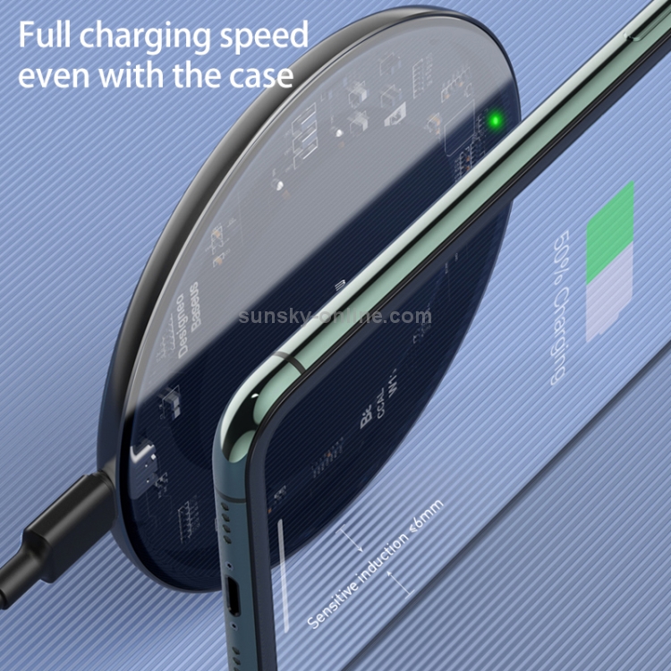 Baseus WXJK-B02 Simple 15W USB-C / Type-C Updated Edition Qi Standard Wireless Charger(White)