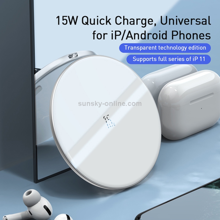 Baseus WXJK-B02 Simple 15W USB-C / Type-C Updated Edition Qi Standard Wireless Charger(White)
