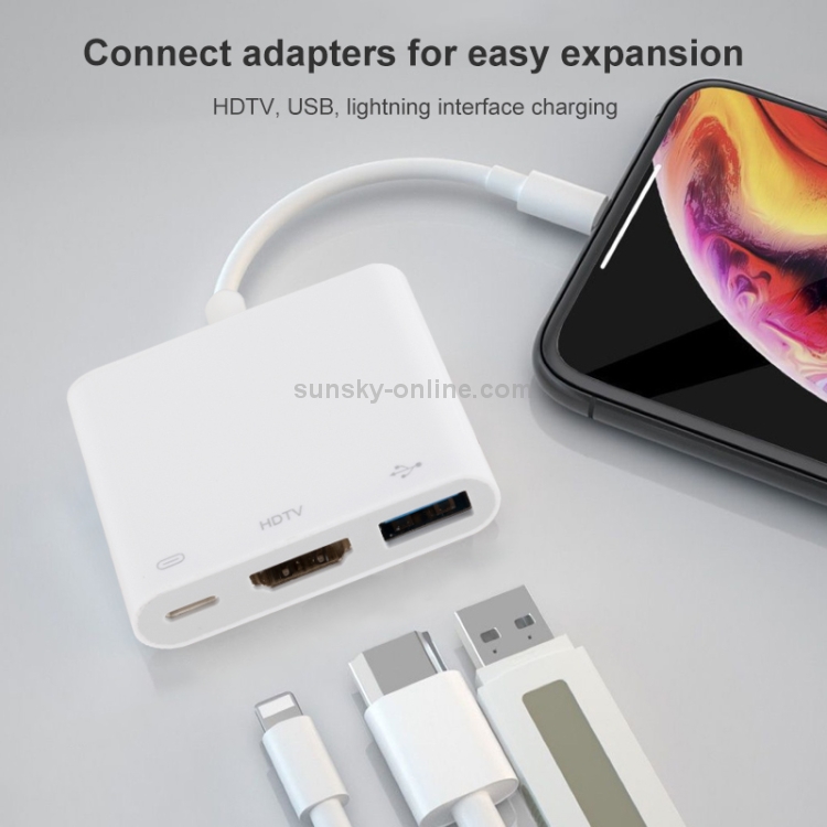P18 3 in 1 USB + HDMI + 8 Pin to 8 Pin Adapter P18 3 in 1 USB + HDMI + 8 Pin to 8 Pin Adapter