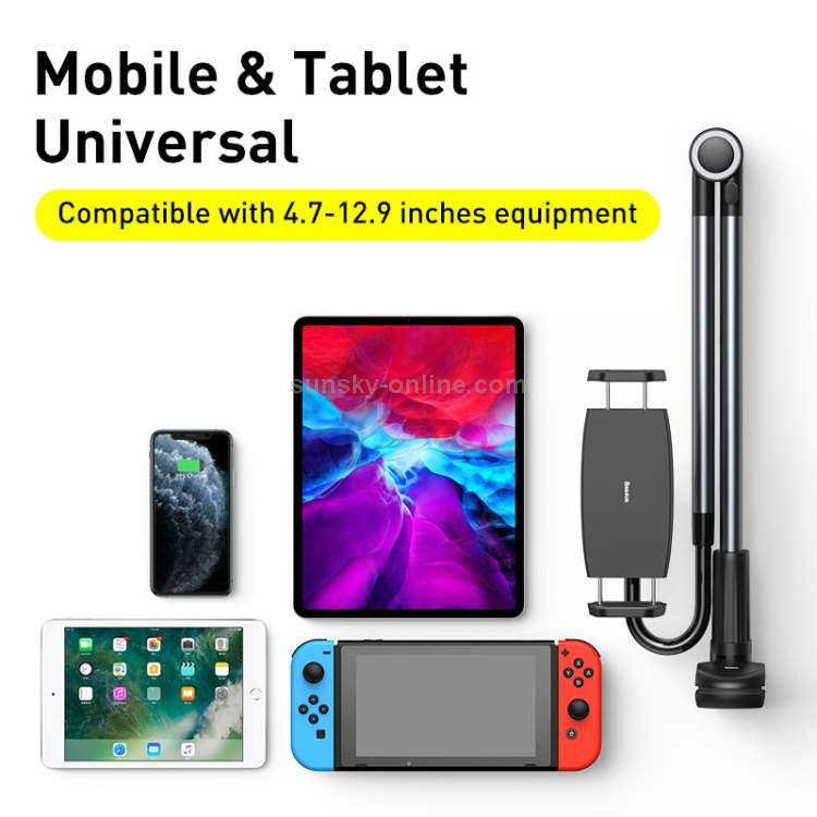 Baseus Otaku Life Rotary Adjustment Mobile Phone Tablet Lazy Holder(Dark Gray)