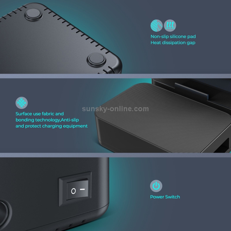 PW020 72W Wireless Charger + PD USB-C / Type-C + QC 3.0 USB + 3 USB Ports Smart Charger with Detachable Bracket, US Plug PW020 72W Wireless Charger + PD USB-C / Type-C + QC 3.0 USB + 3 USB Ports Smart Charger with Detachable Bracket, US Plug