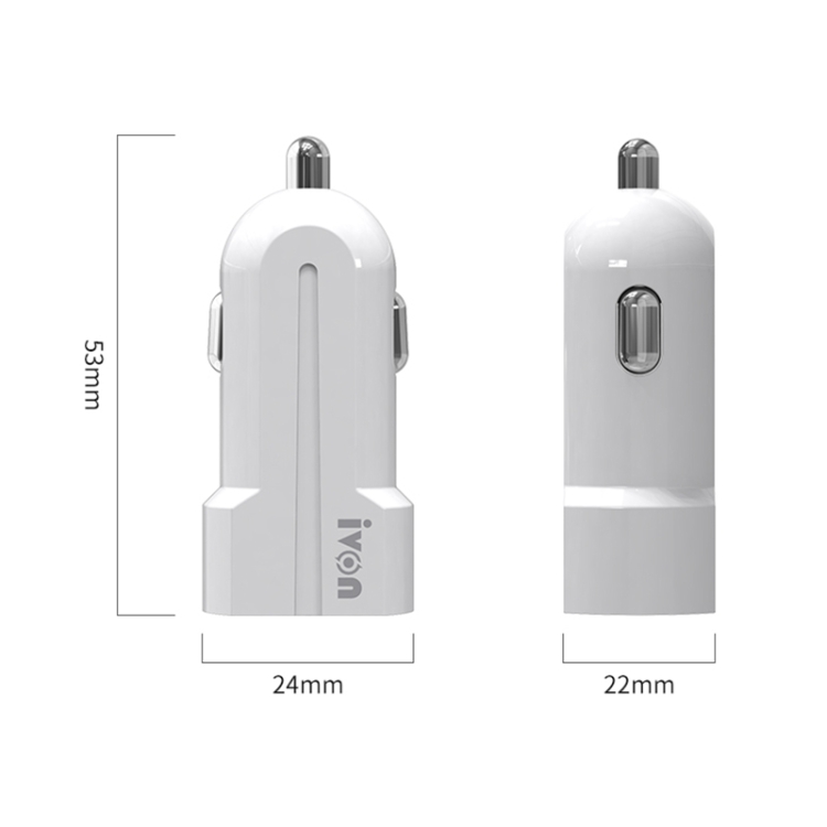 IVON CC13 QC 3.0 Fast Charging Car Charger Set with Type-C / USB-C Charging Cable (White) IVON CC13 QC 3.0 Fast Charging Car Charger Set with Type-C / USB-C Charging Cable (White)