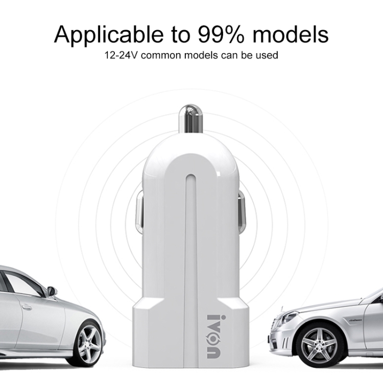 IVON CC13 QC 3.0 Fast Charging Car Charger Set with Type-C / USB-C Charging Cable (White) IVON CC13 QC 3.0 Fast Charging Car Charger Set with Type-C / USB-C Charging Cable (White)