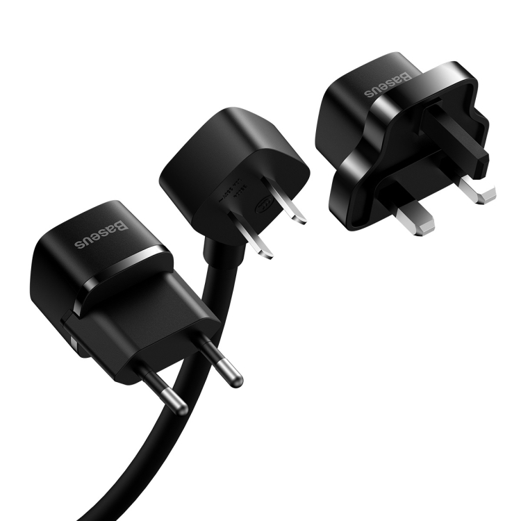 Baseus Mini Power Strip 1AC CN Plug Power Cord with EU Plug and EU Plug, Length: 1.0m(Black) Baseus Mini Power Strip 1AC CN Plug Power Cord with EU Plug and EU Plug, Length: 1.0m(Black)