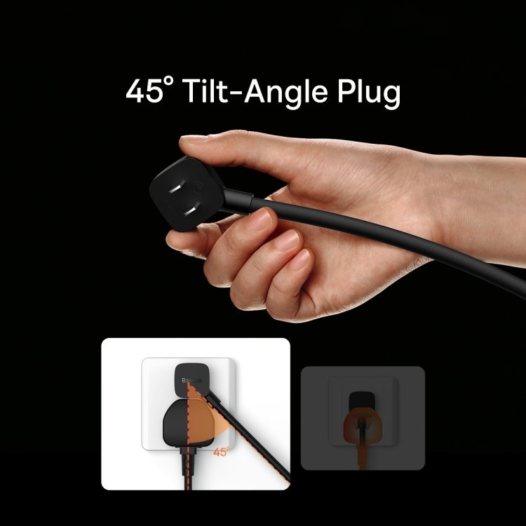 Baseus Mini Power Strip 1AC CN Plug Power Cord with EU Plug and EU Plug, Length: 1.0m(Black) Baseus Mini Power Strip 1AC CN Plug Power Cord with EU Plug and EU Plug, Length: 1.0m(Black)