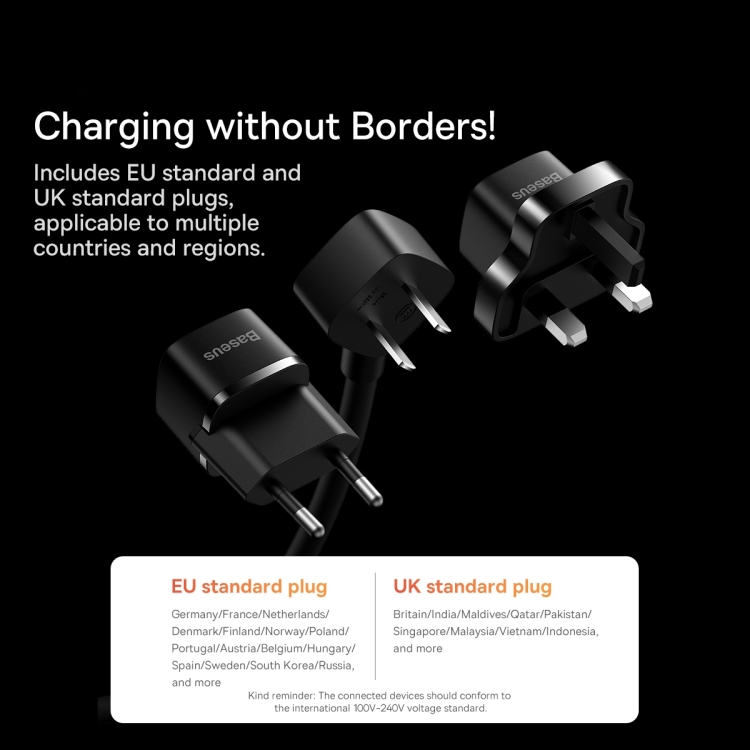 Baseus Mini Power Strip 1AC CN Plug Power Cord with EU Plug and EU Plug, Length: 1.0m(Black) Baseus Mini Power Strip 1AC CN Plug Power Cord with EU Plug and EU Plug, Length: 1.0m(Black)