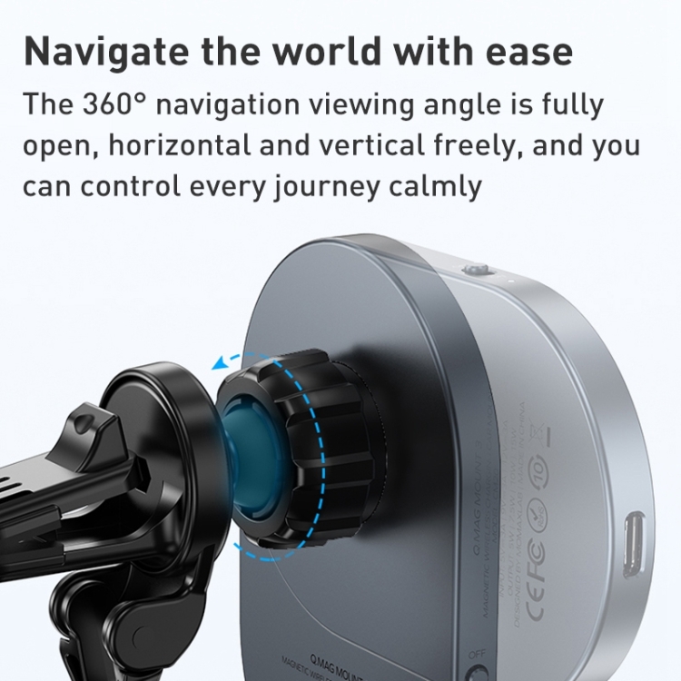 MOMAX CM20GSE Q.MAG MOUNT3X 15W Transparent Magnetic Wireless Fast Charging Car Mount