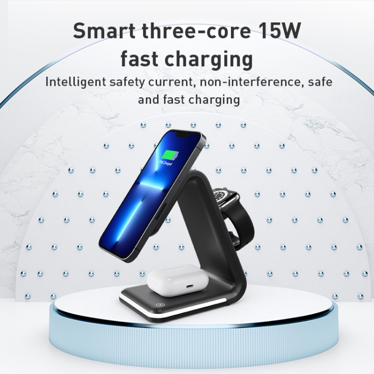 B17 3 in 1 Magnetic Wireless Vertical Charger (Black) B17 3 in 1 Magnetic Wireless Vertical Charger (Black)