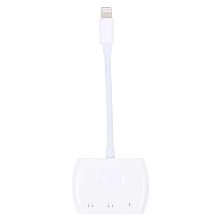 8 Pin Male to Dual 8 Pin+ 3.5mm Audio Female Headphone Adapter Adapter(White) 8 Pin Male to Dual 8 Pin+ 3.5mm Audio Female Headphone Adapter Adapter(White)