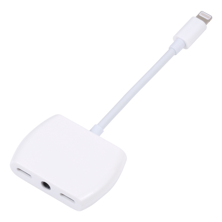 8 Pin Male to Dual 8 Pin+ 3.5mm Audio Female Headphone Adapter Adapter(White) 8 Pin Male to Dual 8 Pin+ 3.5mm Audio Female Headphone Adapter Adapter(White)