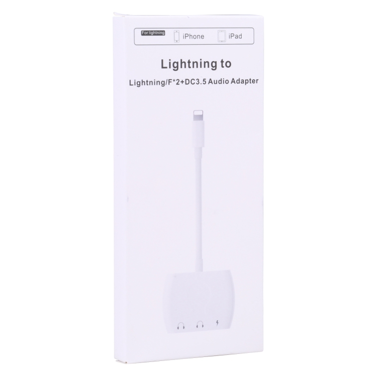8 Pin Male to Dual 8 Pin+ 3.5mm Audio Female Headphone Adapter Adapter(White) 8 Pin Male to Dual 8 Pin+ 3.5mm Audio Female Headphone Adapter Adapter(White)