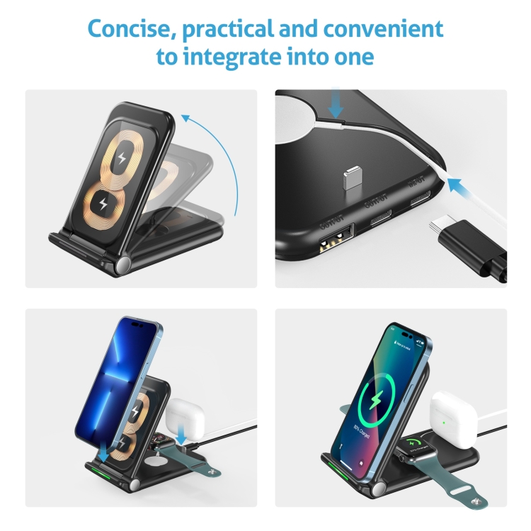 N68-1 3-in-1 Multifunctional Smartphone Earphone Wireless Charging Stand (Black) N68-1 3-in-1 Multifunctional Smartphone Earphone Wireless Charging Stand (Black)