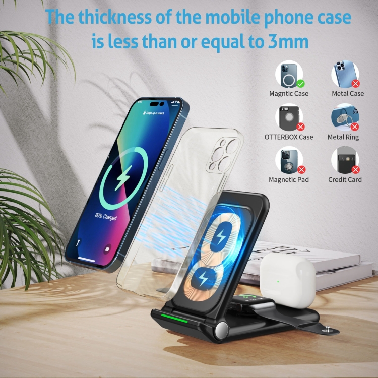 N68-1 3-in-1 Multifunctional Smartphone Earphone Wireless Charging Stand (Black) N68-1 3-in-1 Multifunctional Smartphone Earphone Wireless Charging Stand (Black)