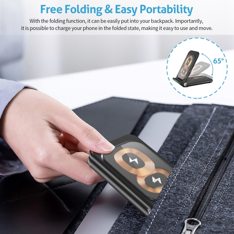 N68-1 3-in-1 Multifunctional Smartphone Earphone Wireless Charging Stand (Black) N68-1 3-in-1 Multifunctional Smartphone Earphone Wireless Charging Stand (Black)