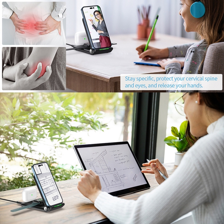 N68-1 3-in-1 Multifunctional Smartphone Earphone Wireless Charging Stand (Black) N68-1 3-in-1 Multifunctional Smartphone Earphone Wireless Charging Stand (Black)