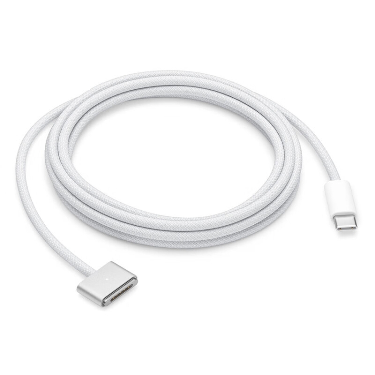 USB-C / Type-C to Magsafe 3 Braided Fast Charging Data Cable, Length: 2m (White) - 1