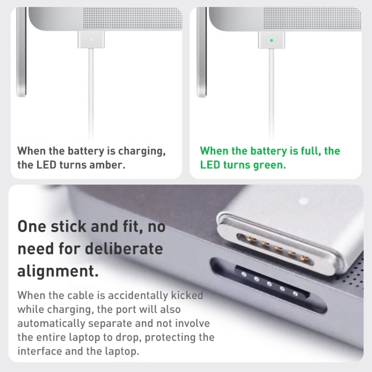 USB-C / Type-C to Magsafe 3 Braided Fast Charging Data Cable, Length: 2m (Blue) USB-C / Type-C to Magsafe 3 Braided Fast Charging Data Cable, Length: 2m (Blue)