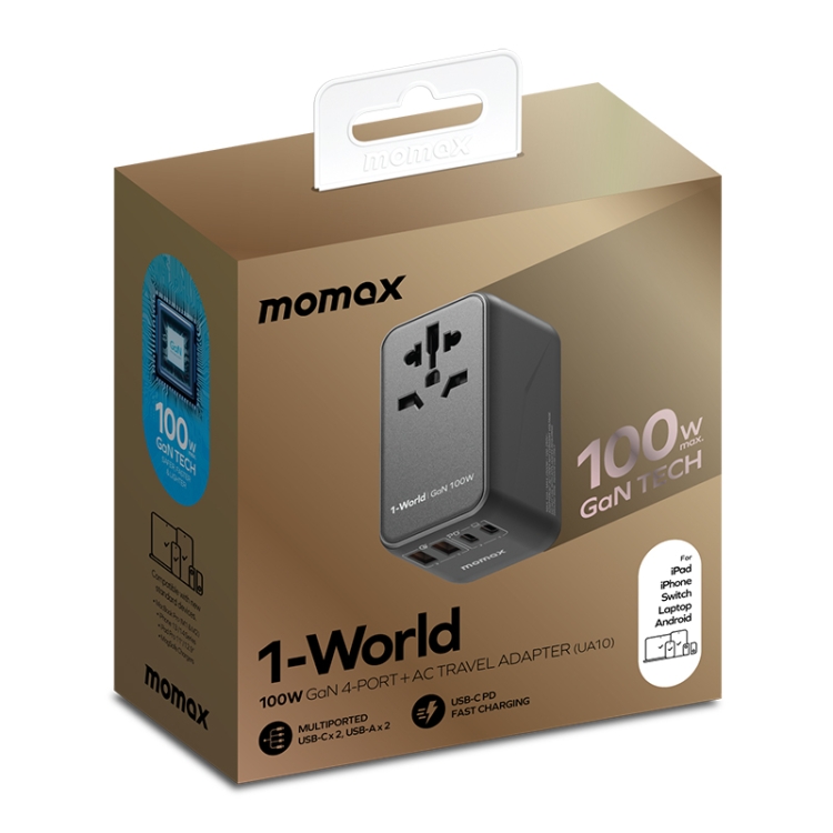  MOMAX Cargador GaN, cargador GaN USB C de doble puerto
