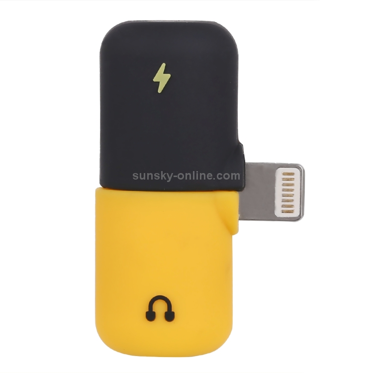 2 in 1 8 Pin + 3.5mm to 8 Pin Male Charging Audio Adapter(Yellow) 2 in 1 8 Pin + 3.5mm to 8 Pin Male Charging Audio Adapter(Yellow)