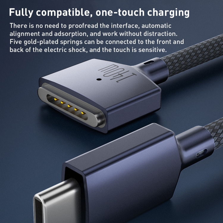 140W USB-C / Type-C to MagSafe 3 Nylon Braided Magnetic Charging Cable, Length: 2m (Blue) 140W USB-C / Type-C to MagSafe 3 Nylon Braided Magnetic Charging Cable, Length: 2m (Blue)