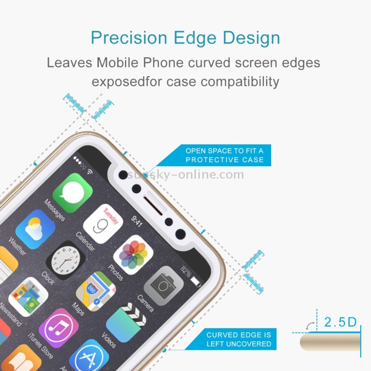 For iPhone X 0.26mm 9H Surface Hardness 2.5D Explosion-proof Full Screen Silk-screen Tempered Glass Screen Film(White) For iPhone X 0.26mm 9H Surface Hardness 2.5D Explosion-proof Full Screen Silk-screen Tempered Glass Screen Film(White)