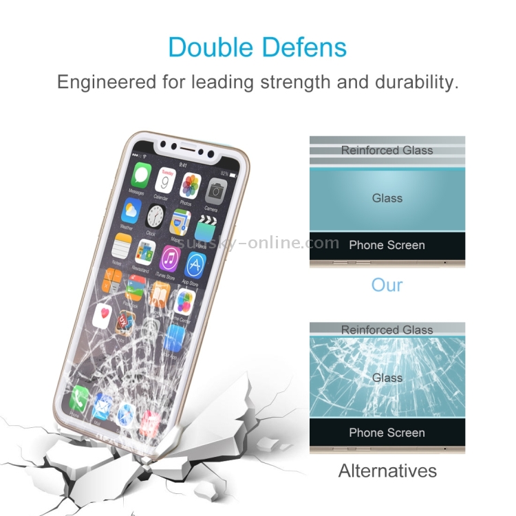 For iPhone X 0.26mm 9H Surface Hardness 2.5D Explosion-proof Full Screen Silk-screen Tempered Glass Screen Film(White) For iPhone X 0.26mm 9H Surface Hardness 2.5D Explosion-proof Full Screen Silk-screen Tempered Glass Screen Film(White)