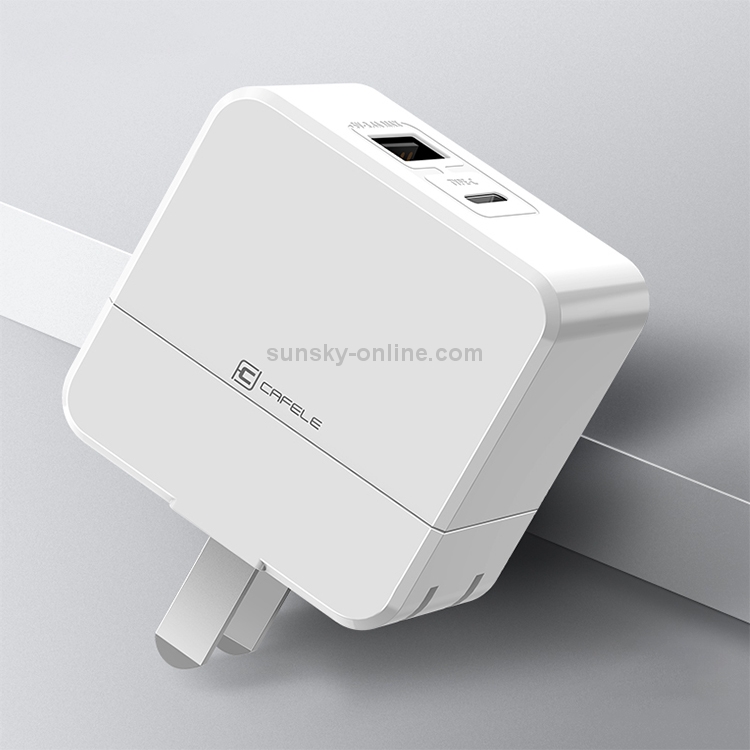 CAFELE 3.4A Max USB + USB-C/ Type-C Output Quick Charger, US Plug(White) CAFELE 3.4A Max USB + USB-C/ Type-C Output Quick Charger, US Plug(White)
