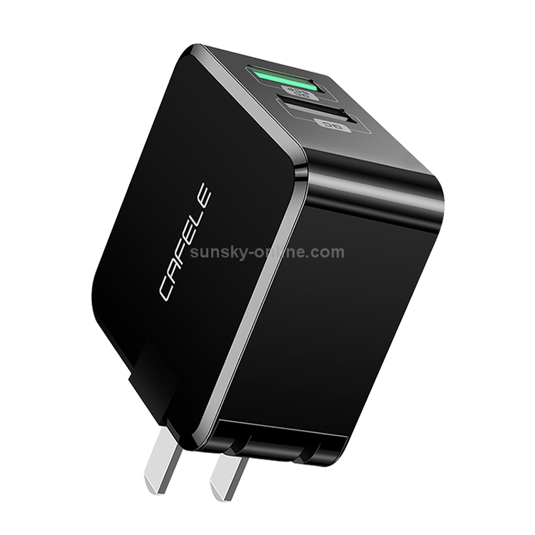 CAFELE 27W Max Dual USB Output Quick Charger, US Plug (Black) CAFELE 27W Max Dual USB Output Quick Charger, US Plug (Black)