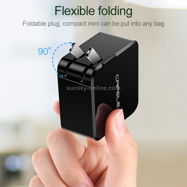 CAFELE 27W Max Dual USB Output Quick Charger, US Plug (Black) CAFELE 27W Max Dual USB Output Quick Charger, US Plug (Black)