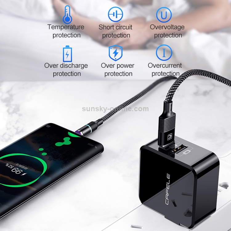 CAFELE 27W Max Dual USB Output Quick Charger, US Plug (Black) CAFELE 27W Max Dual USB Output Quick Charger, US Plug (Black)