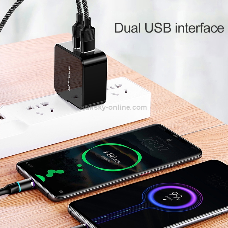 CAFELE 27W Max Dual USB Output Quick Charger, US Plug (Black) CAFELE 27W Max Dual USB Output Quick Charger, US Plug (Black)