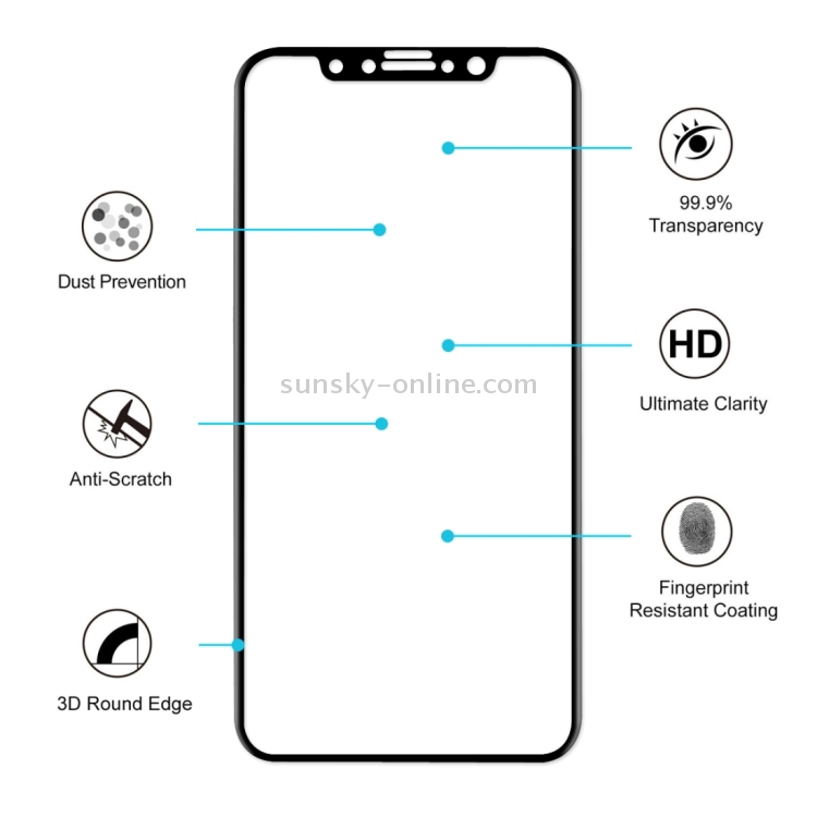 For iPhone X ENKAY Hat-Prince 0.26mm 9H Surface Hardness 3D Explosion-proof Full Screen Curved Heat Bending Tempered Glass Screen Film(Black) For iPhone X ENKAY Hat-Prince 0.26mm 9H Surface Hardness 3D Explosion-proof Full Screen Curved Heat Bending Tempered Glass Screen Film(Black)
