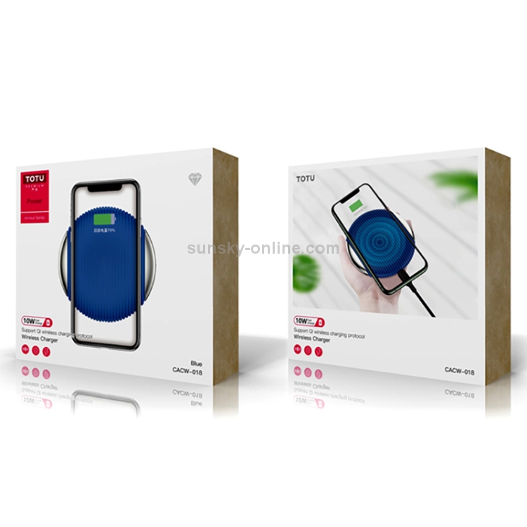 TOTUDESIGN CACW-018 Armor Series 10W Intelligent Foreign Object Detection Function Wireless Charger (Blue) TOTUDESIGN CACW-018 Armor Series 10W Intelligent Foreign Object Detection Function Wireless Charger (Blue)