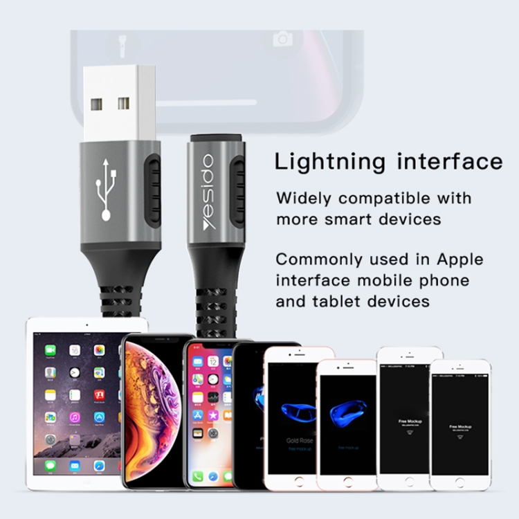Yesido CA36 5A USB to 8 Pin Charging Cable, Length: 1.2m Yesido CA36 5A USB to 8 Pin Charging Cable, Length: 1.2m