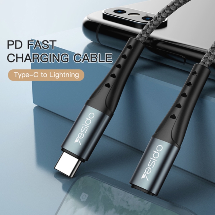 Yesido CA65 2.4A USB-C / Type-C to 8 Pin Charging Cable, Length: 2m Yesido CA65 2.4A USB-C / Type-C to 8 Pin Charging Cable, Length: 2m