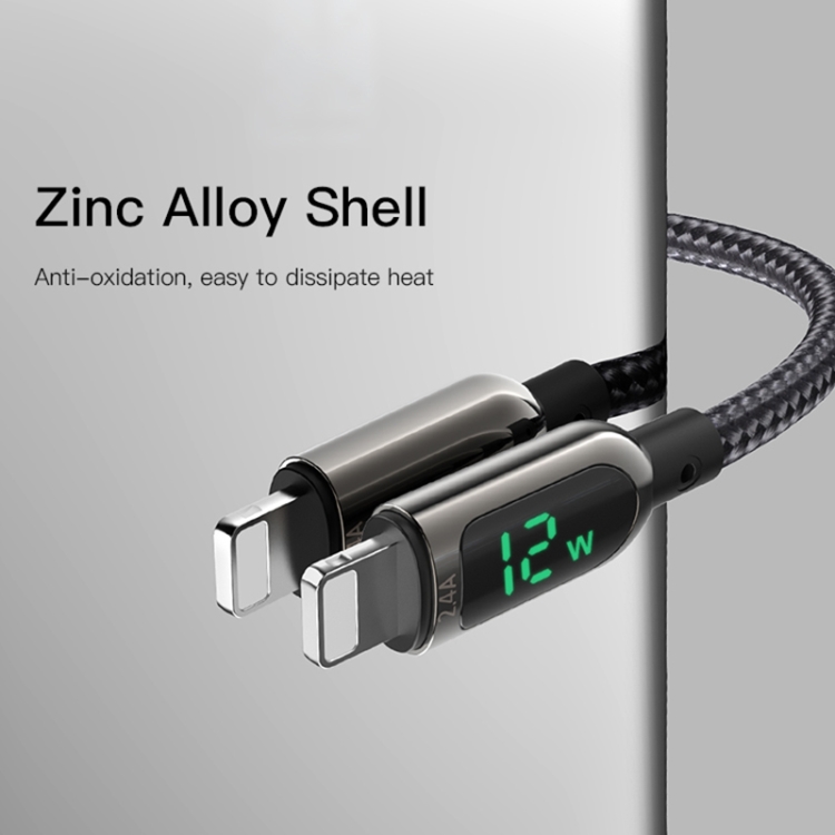 Aleación de zinc una carga rápida para el iPhone Cable Cargador Cable de  pantalla digital de potencia para el iPhone 12 PRO MAX - China cable de  datos USB y Cable de