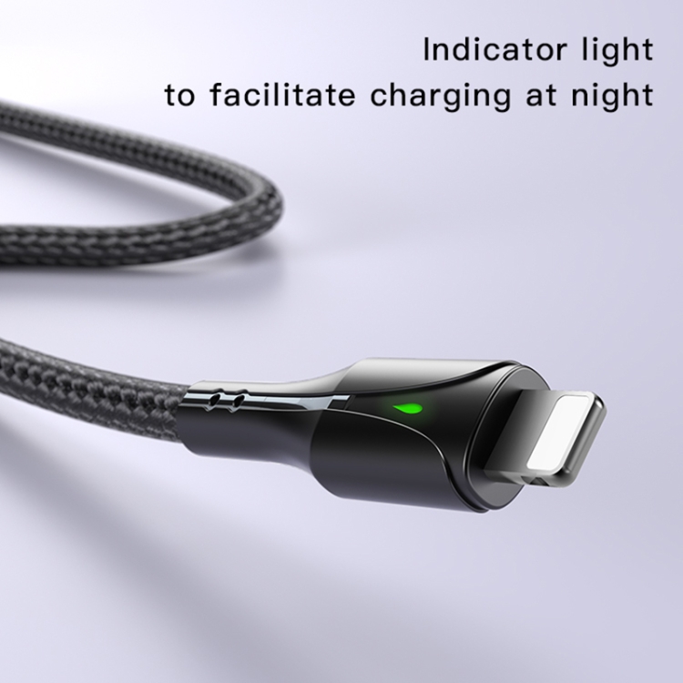 Yesido CA97 2.4A USB to 8 Pin Charging Cable with Indicator Light, Length: 1.2m - 3