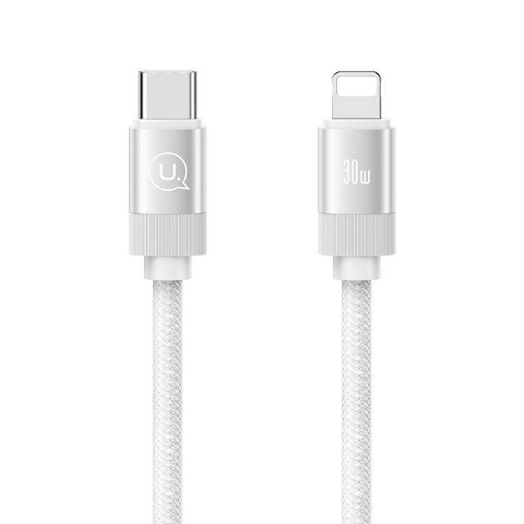 USAMS US-SJ705 Type-C to 8 Pin 30W Fast Charge Magnetic Data Cable, Length: 1m (Silver) USAMS US-SJ705 Type-C to 8 Pin 30W Fast Charge Magnetic Data Cable, Length: 1m (Silver)