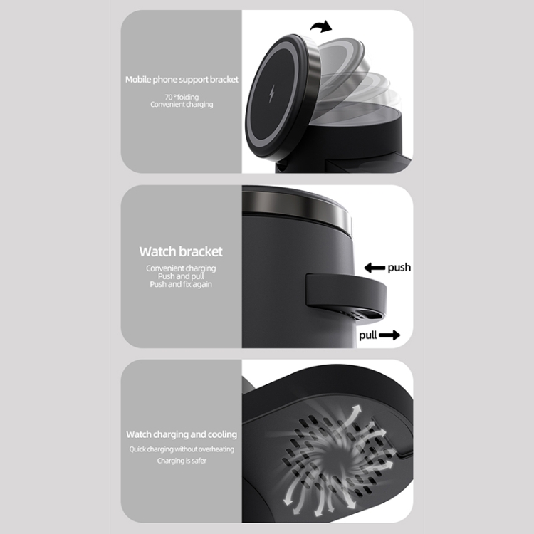 C16 15W 4 in 1 Multifunctional Foldable Magnetic Wireless Charger (Black) C16 15W 4 in 1 Multifunctional Foldable Magnetic Wireless Charger (Black)
