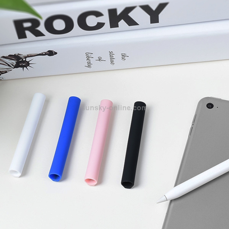 Magnetic Sleeve Silicone Holder Grip Set for Apple Pencil (White) - 6