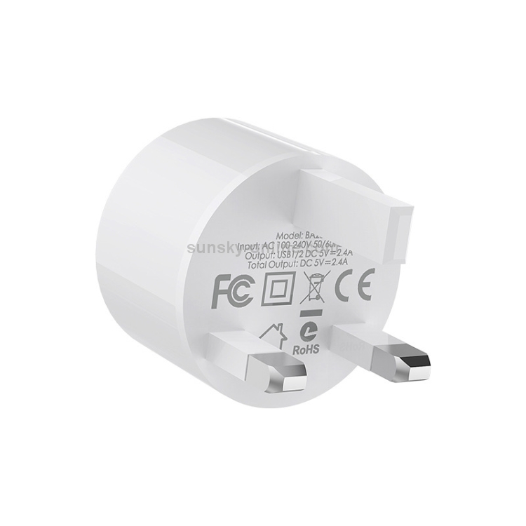 BOROFONE BA23B 2.1A Brilliant Dual Port Charger Power Adapter, UK Plug BOROFONE BA23B 2.1A Brilliant Dual Port Charger Power Adapter, UK Plug