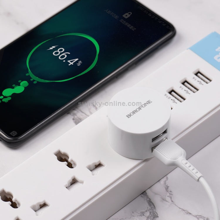 BOROFONE BA23B 2.1A Brilliant Dual Port Charger Power Adapter, UK Plug BOROFONE BA23B 2.1A Brilliant Dual Port Charger Power Adapter, UK Plug