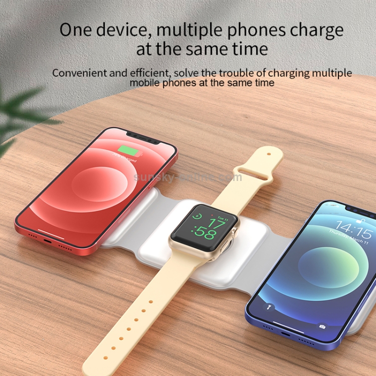 WiWU M6 Power Air 3 in 1 Foldable Silicone Magnetic Wireless Charging Base For Mobile Phones & AirPods & iWatch (White) WiWU M6 Power Air 3 in 1 Foldable Silicone Magnetic Wireless Charging Base For Mobile Phones & AirPods & iWatch (White)